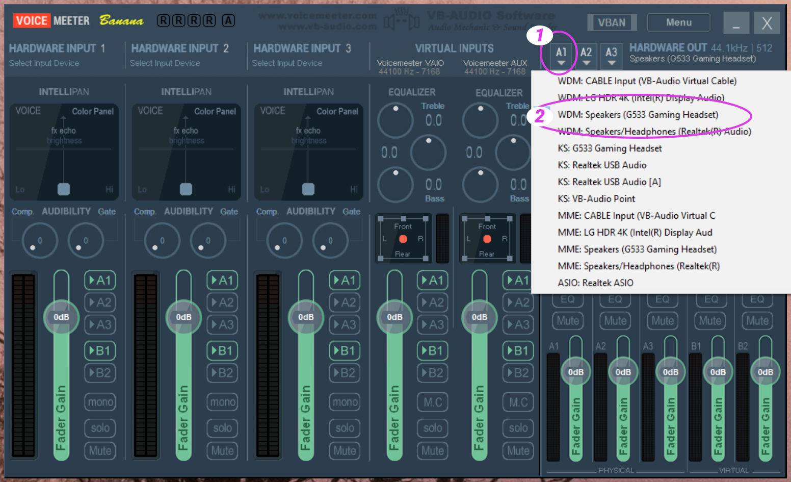 voicemeeter cable output